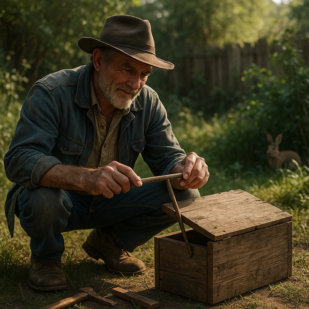 How to make a wooden rabbit trap, Wooden rabbit trap, Best bait for rabbits, DIY rabbit traps