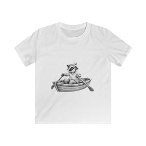 Raccoon Rowing Boat Kids Tee | Cute Animal Illustration, Nautical Shirt
