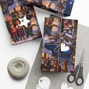 Monkey Ranch Christmas Caroling Gift Wrap Paper