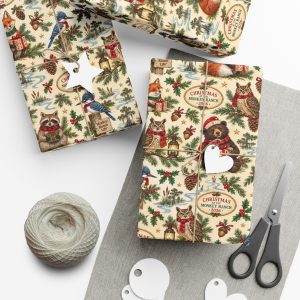 Monkey Ranch Woodland Christmas Gift Wrap Paper