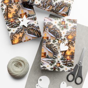 Monkey Ranch Christmas Church Gift Wrap Paper