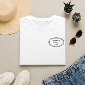 Monkey Ranch Life T-Shirt | Small Oval Logo, Minimal Ranch Graphic
