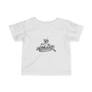 Raccoon in Rowboat Tee | Cute Woodland Animal Infant Shirt
